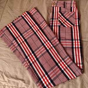 FLARE PLAID PANTS